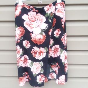 Charlotte Russe Large Floral Rose Skirt